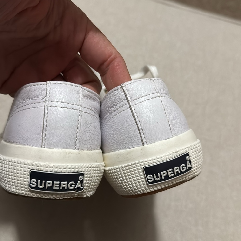 Superga All Leather 2750 Cantu Sneakers-Sz Euro Sz 35-Ice White-EUC - Picture 9 of 16